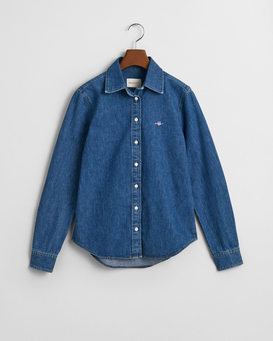 camisa jeans de corte regular - Índigo