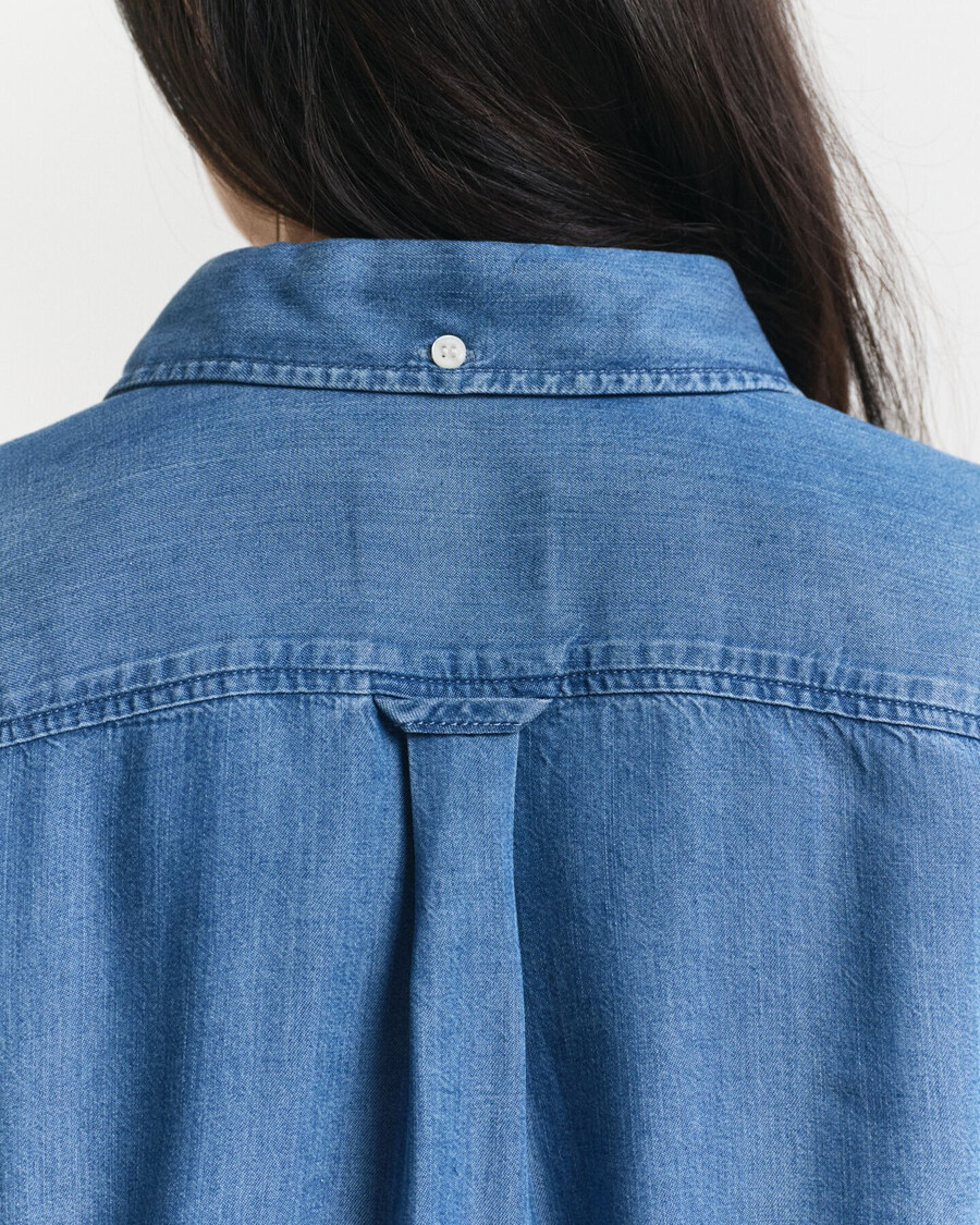 camisa Índigo de corte relaxado - Índigo claro
