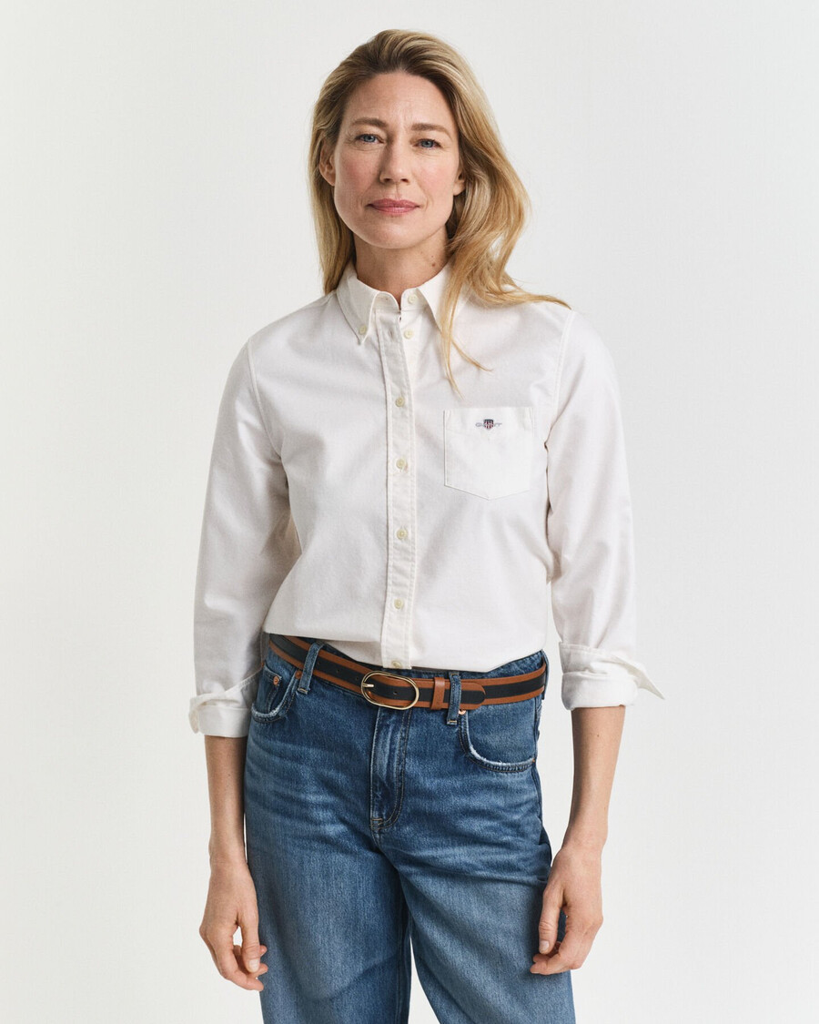 camisa oxford clássica de corte regular - branca