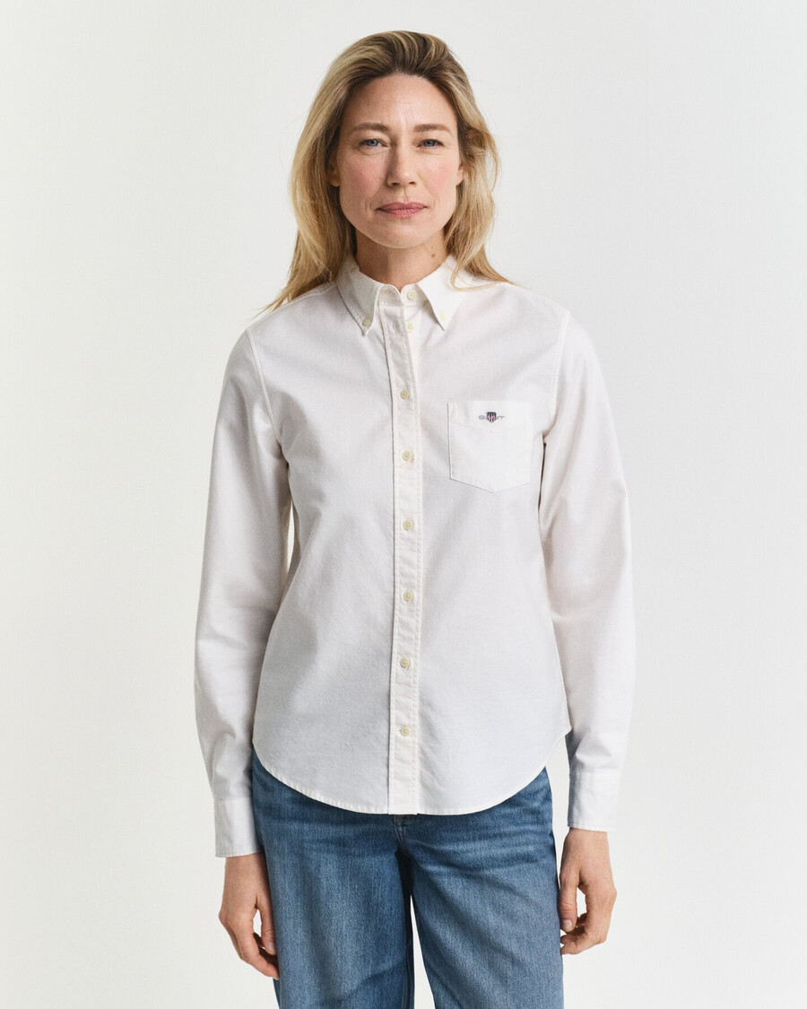 camisa oxford clássica de corte regular - branca