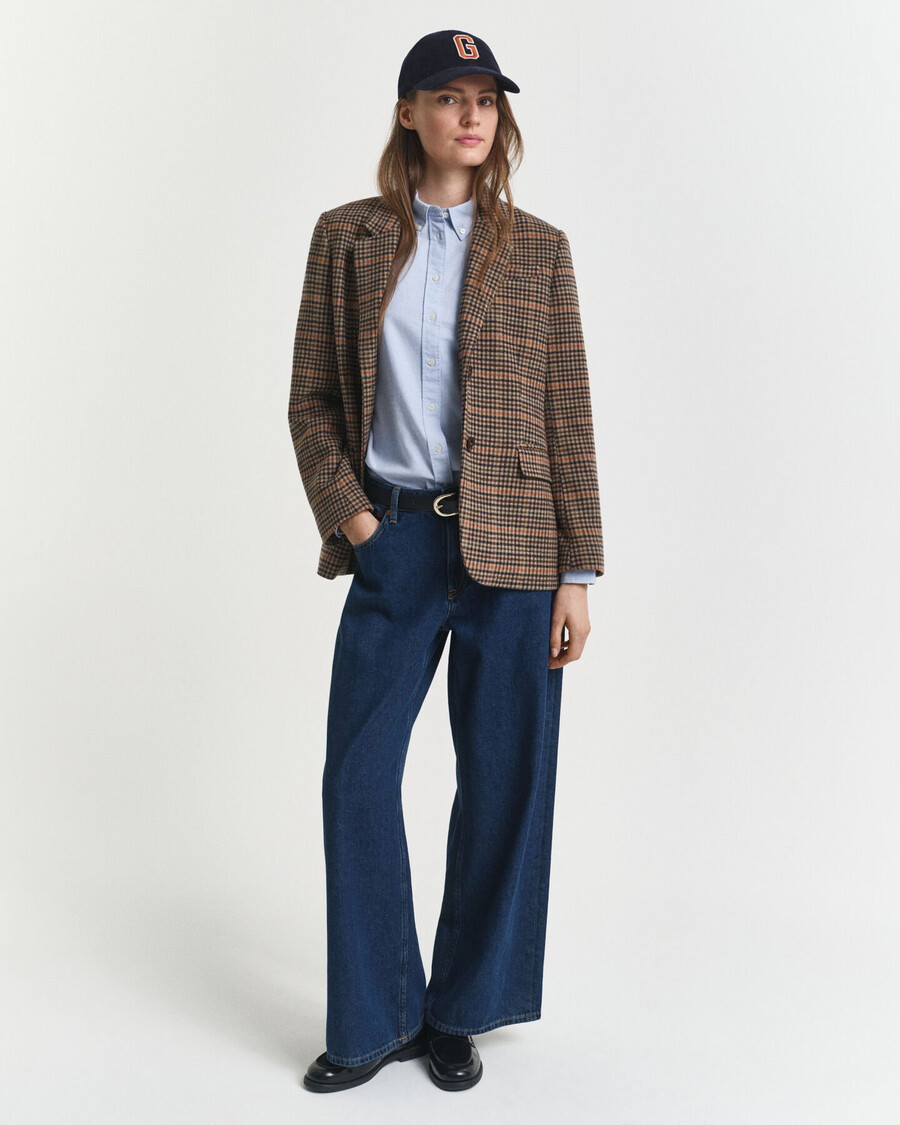 camisa oxford clássica de corte regular - azul claro