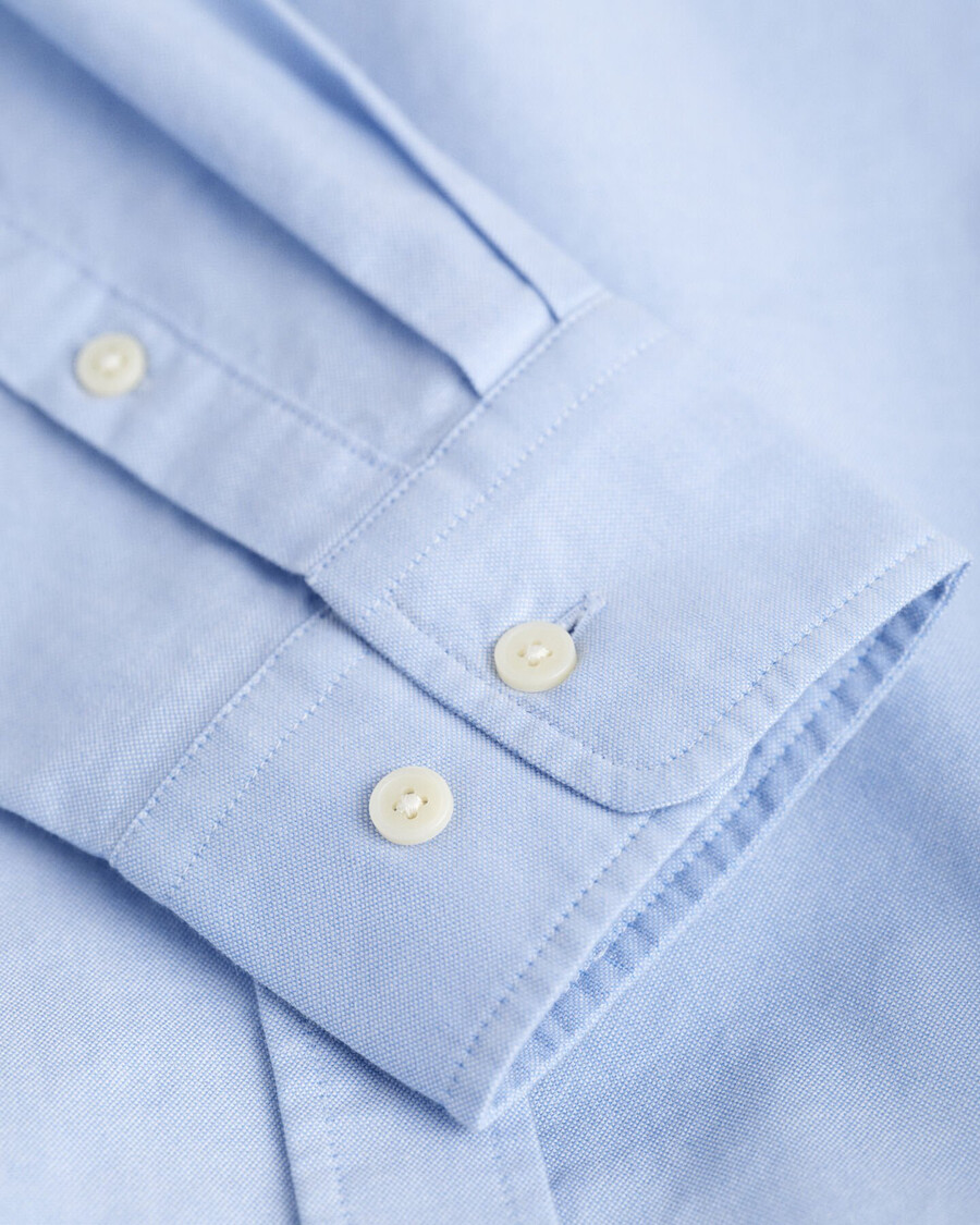 camisa oxford clássica de corte regular - azul claro