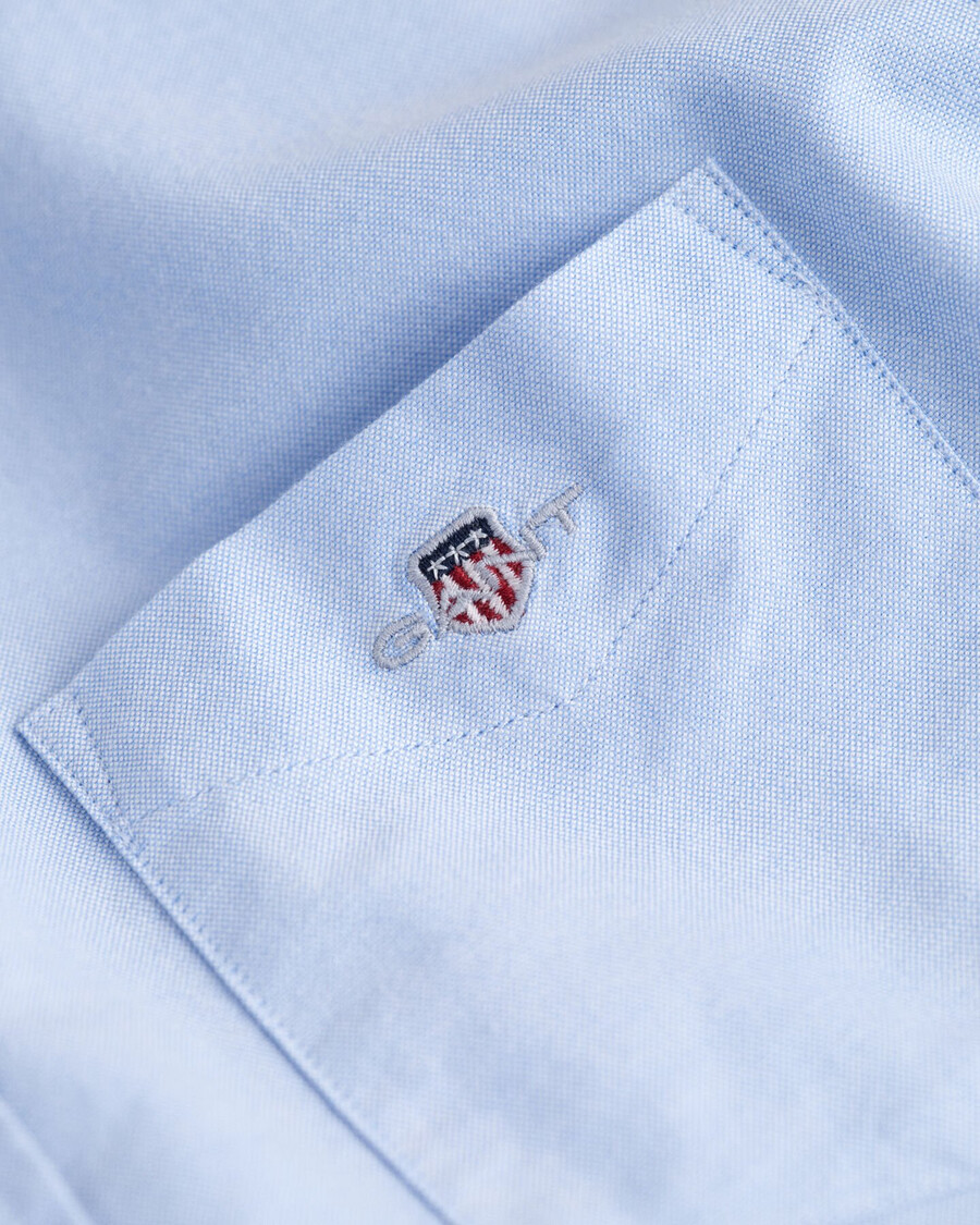 camisa oxford clássica de corte regular - azul claro