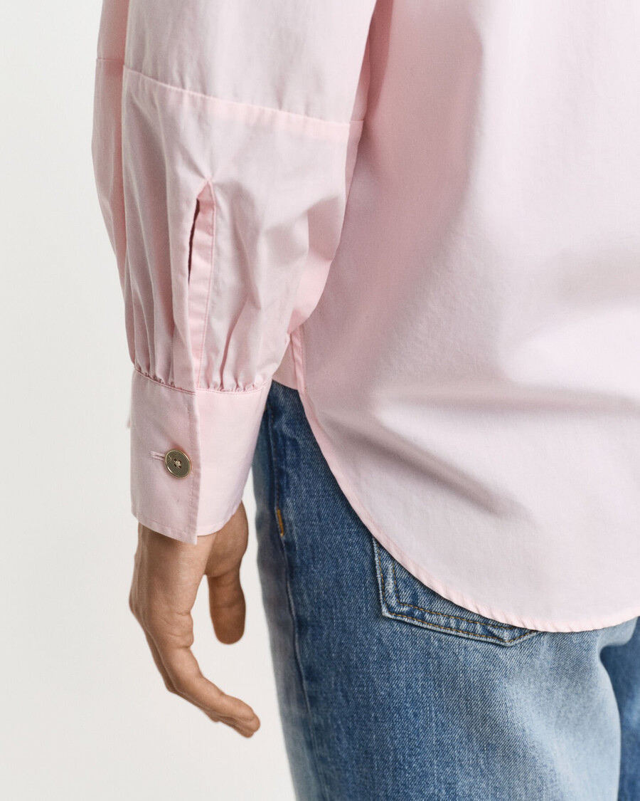camisa relaxed fit com mangas amplas - salmão