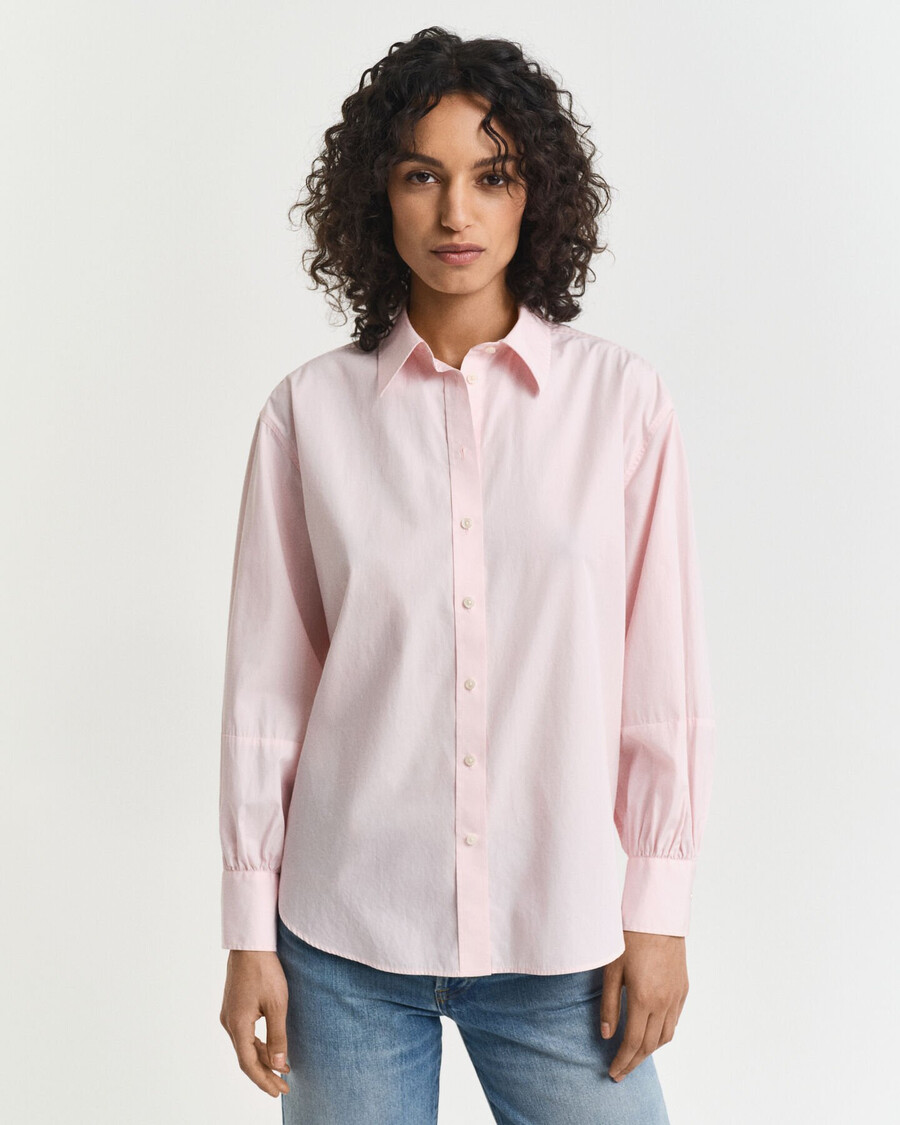camisa relaxed fit com mangas amplas - salmão