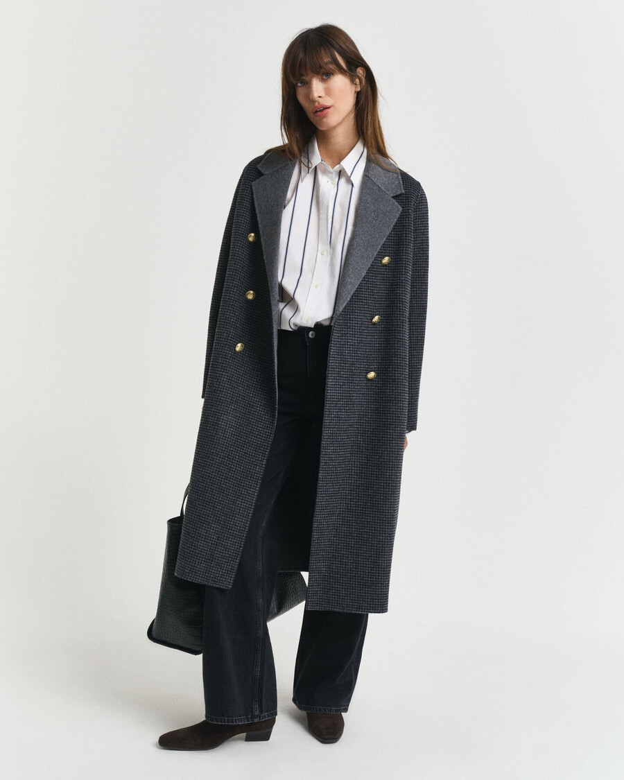 camisa clássica oversized listrada em popeline - azul persa