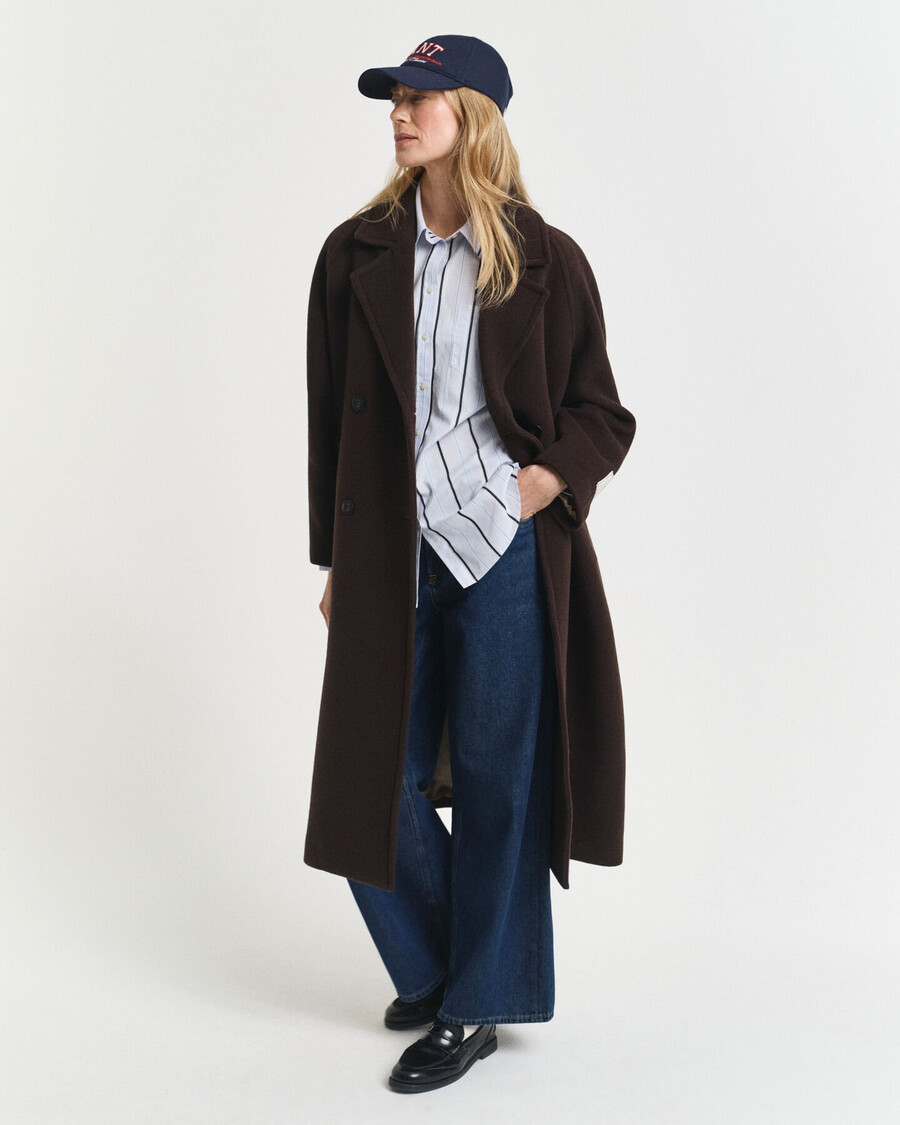 camisa clássica listrada em popeline com modelagem relaxada - azul claro