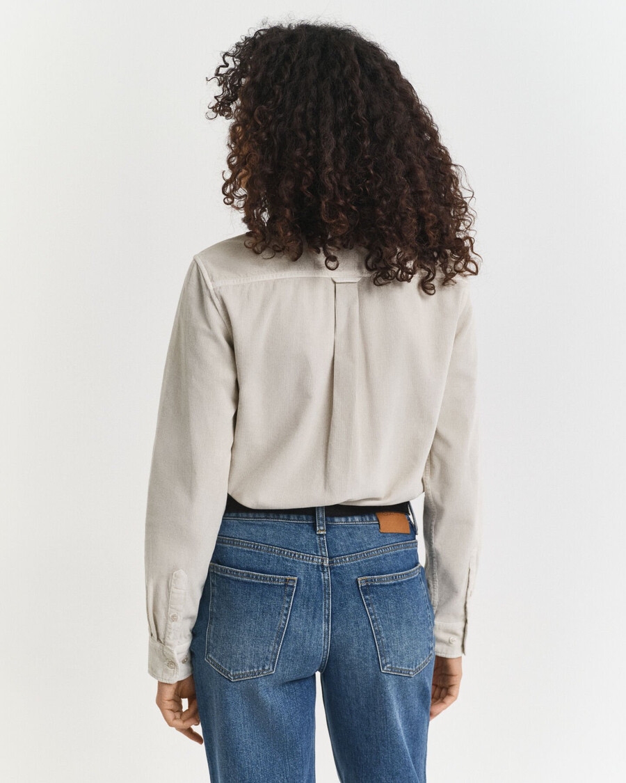 camisa de veludo cotelê de corte regular - cor bege