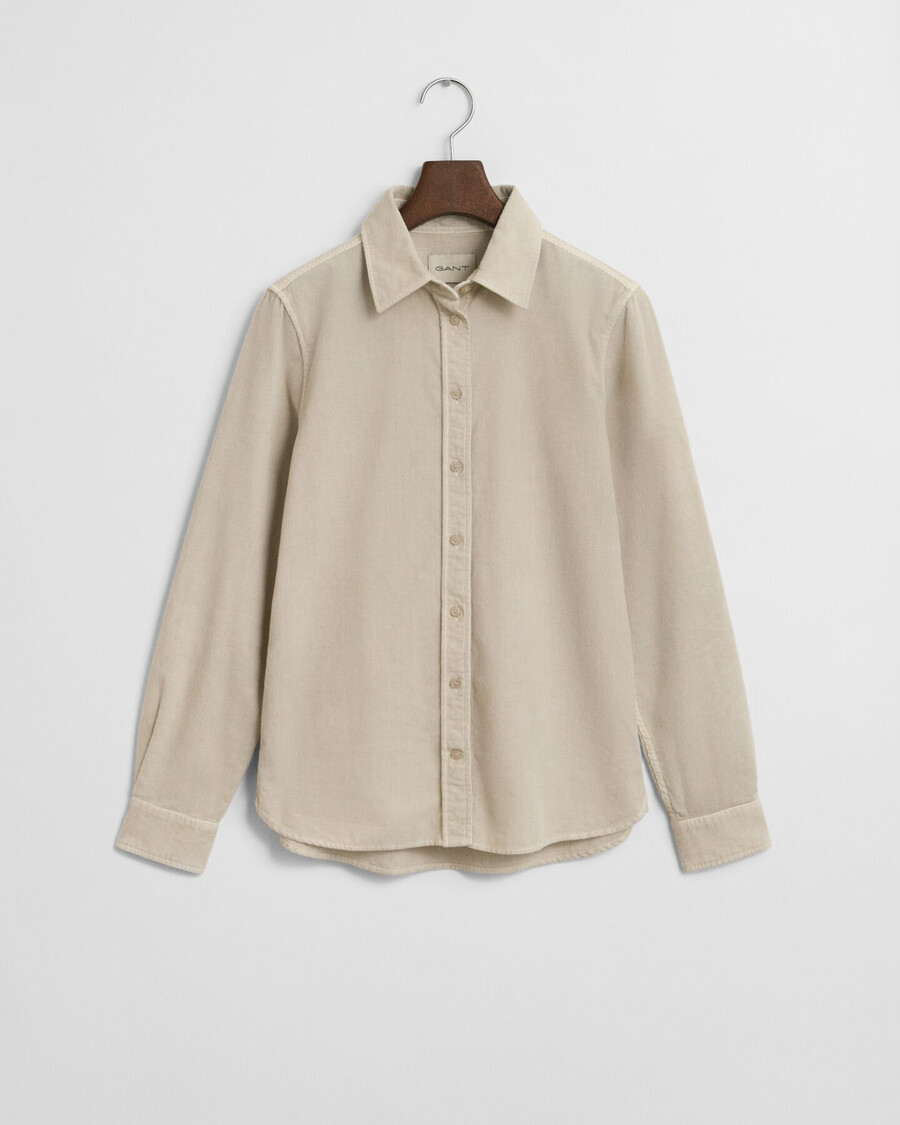 camisa de veludo cotelê de corte regular - cor bege