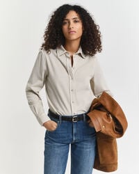 camisa de veludo cotelê de corte regular - cor bege