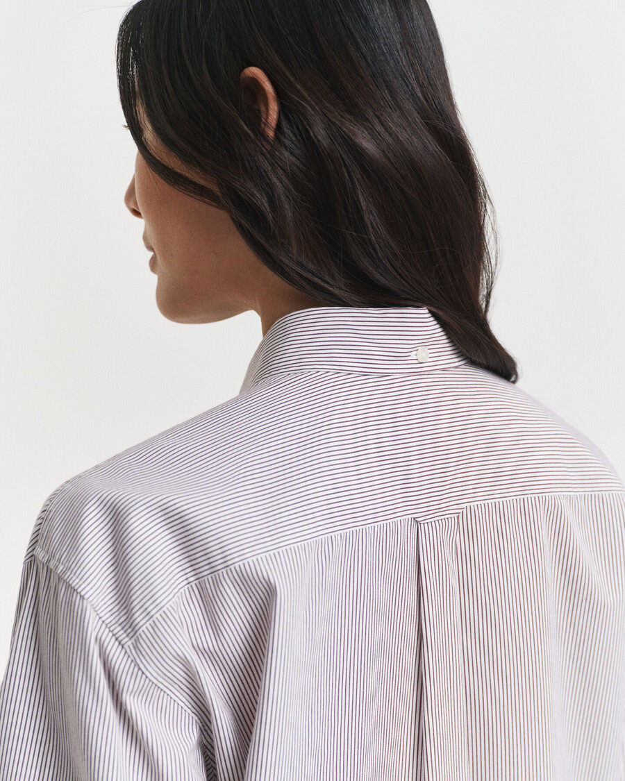 camisa clássica de popeline com estampa e modelagem relaxada - vinho ameixa