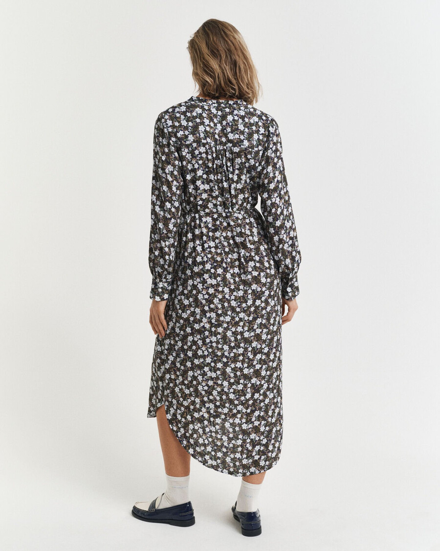 vestido com estampa floral - azul clássico
