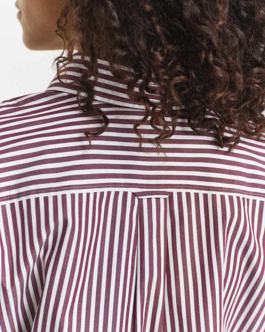 vestido camisa clássico de popeline com cinto - vinho ameixa