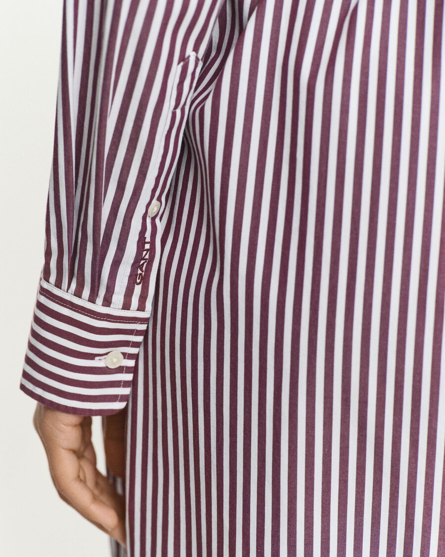 vestido camisa clássico de popeline com cinto - vinho ameixa