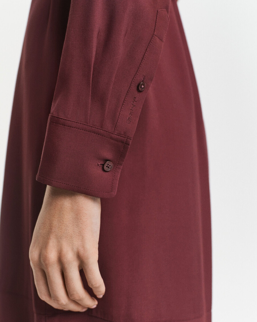 vestido midi camisa em viscose - vinho ameixa