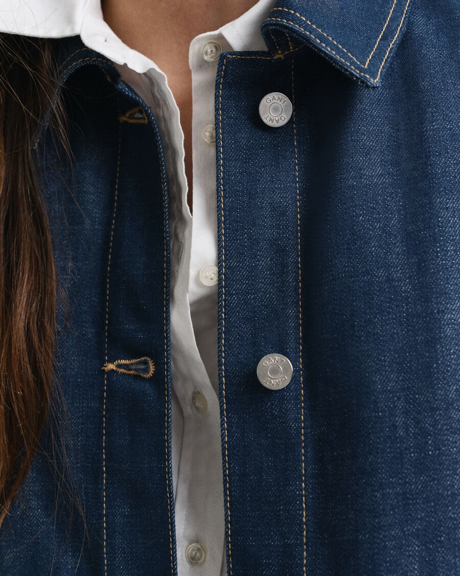 jaqueta jeans - azul médio