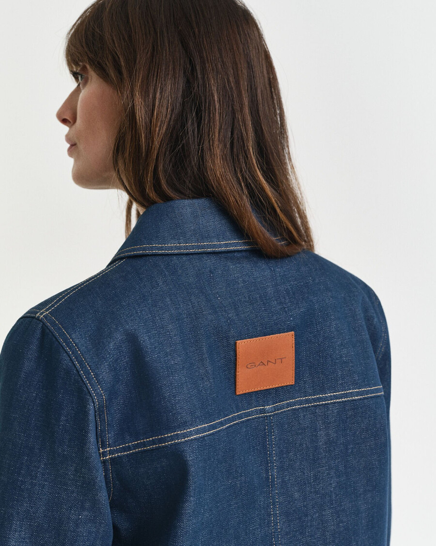 jaqueta jeans - azul médio