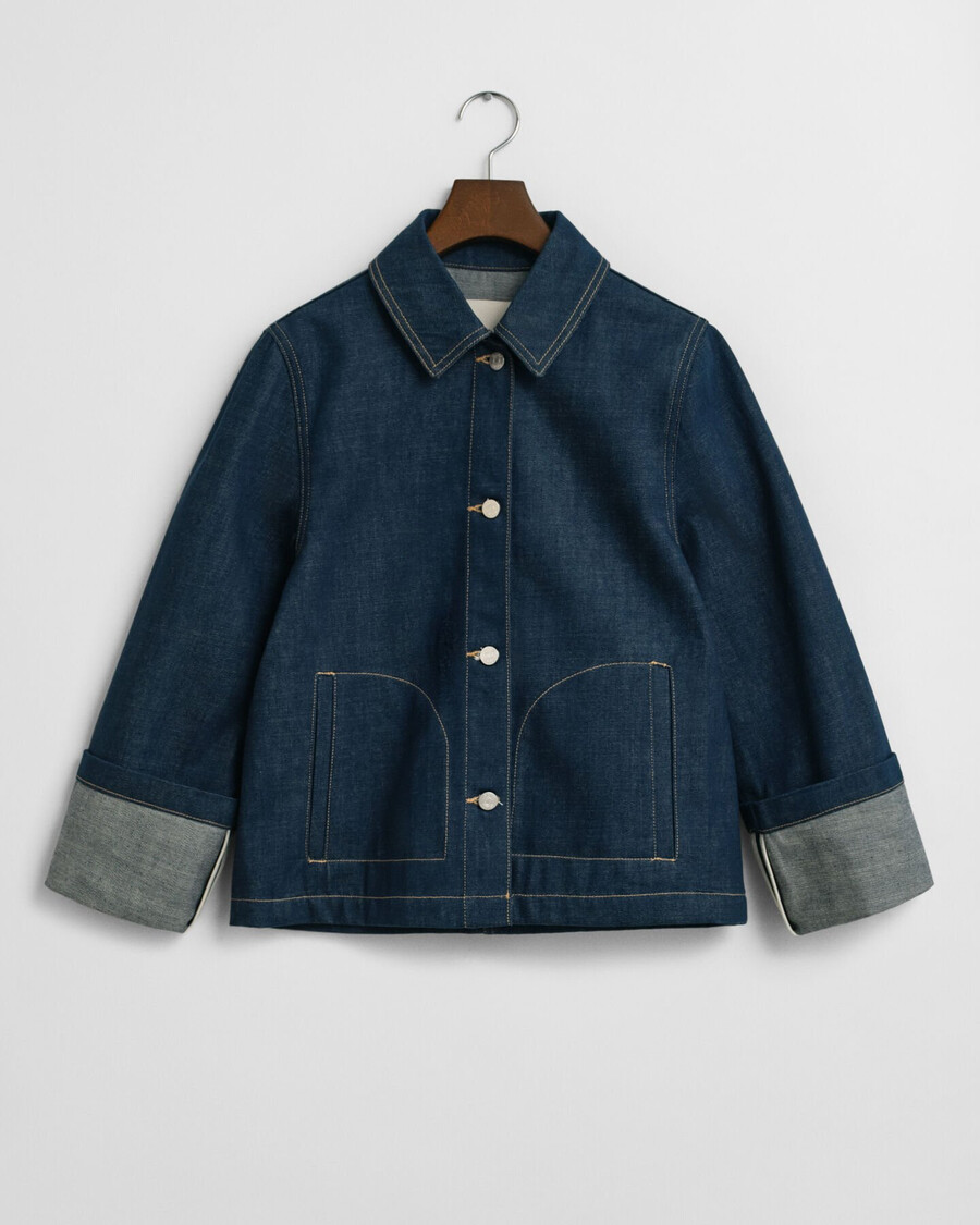 jaqueta jeans - azul médio