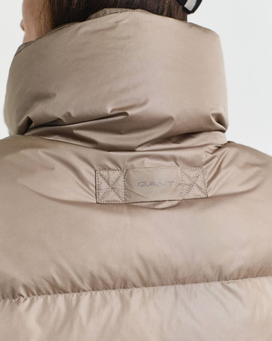 jaqueta de plumas com modelagem relaxada - bege taupe