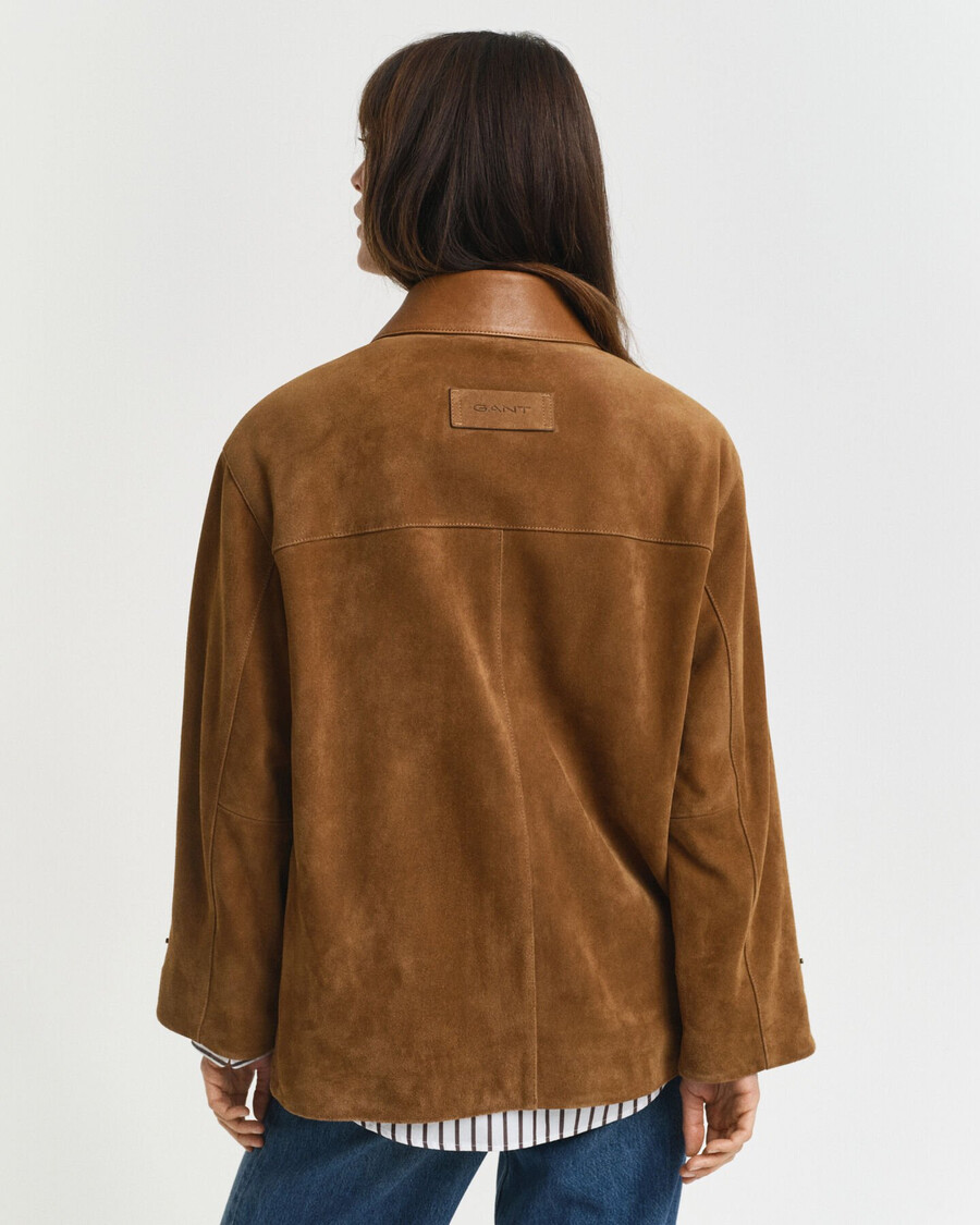 jaqueta suede barn - conhaque
