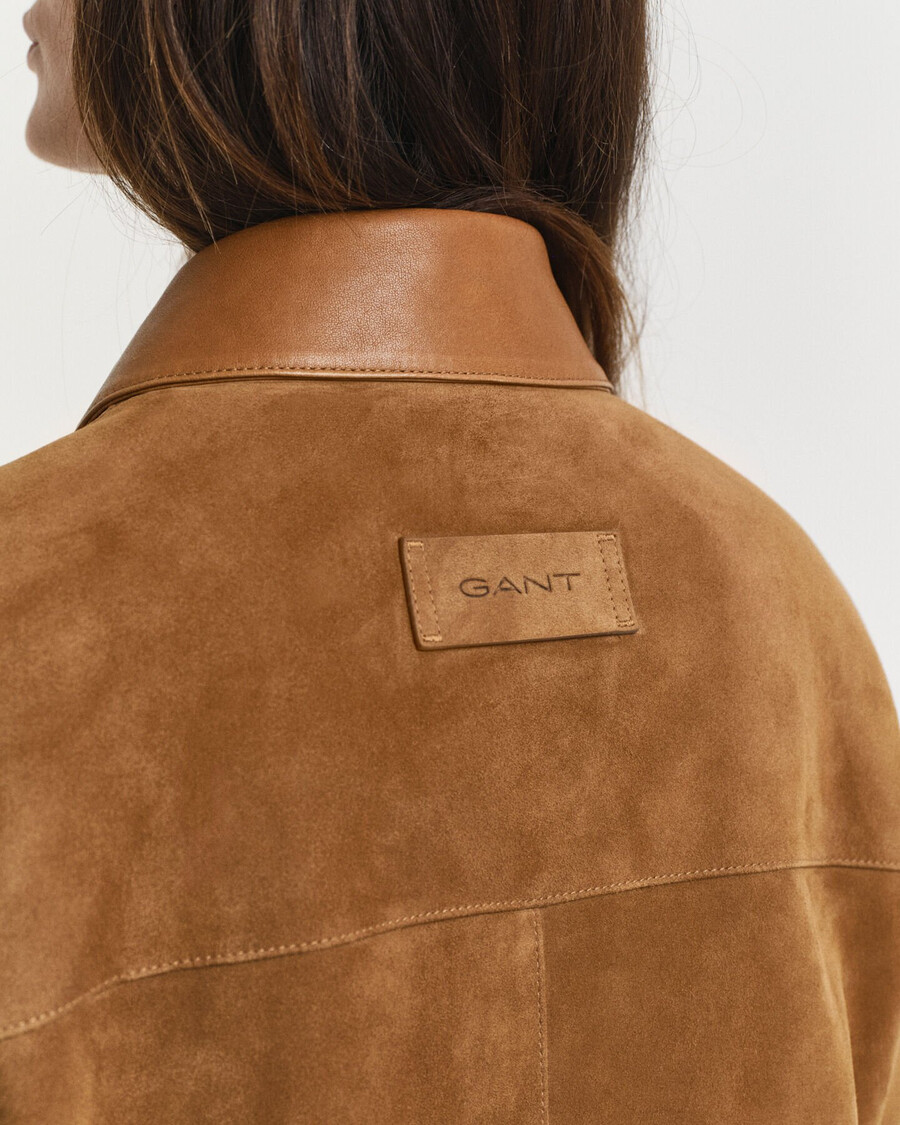 jaqueta suede barn - conhaque