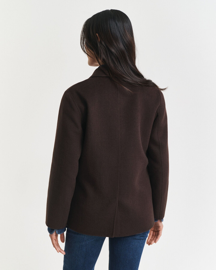 blazer club de corte regular com costura manual - marrom escuro