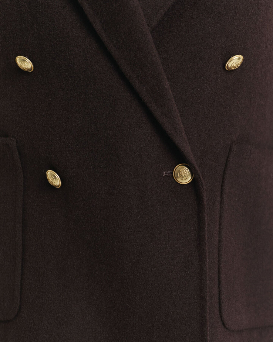 blazer club de corte regular com costura manual - marrom escuro