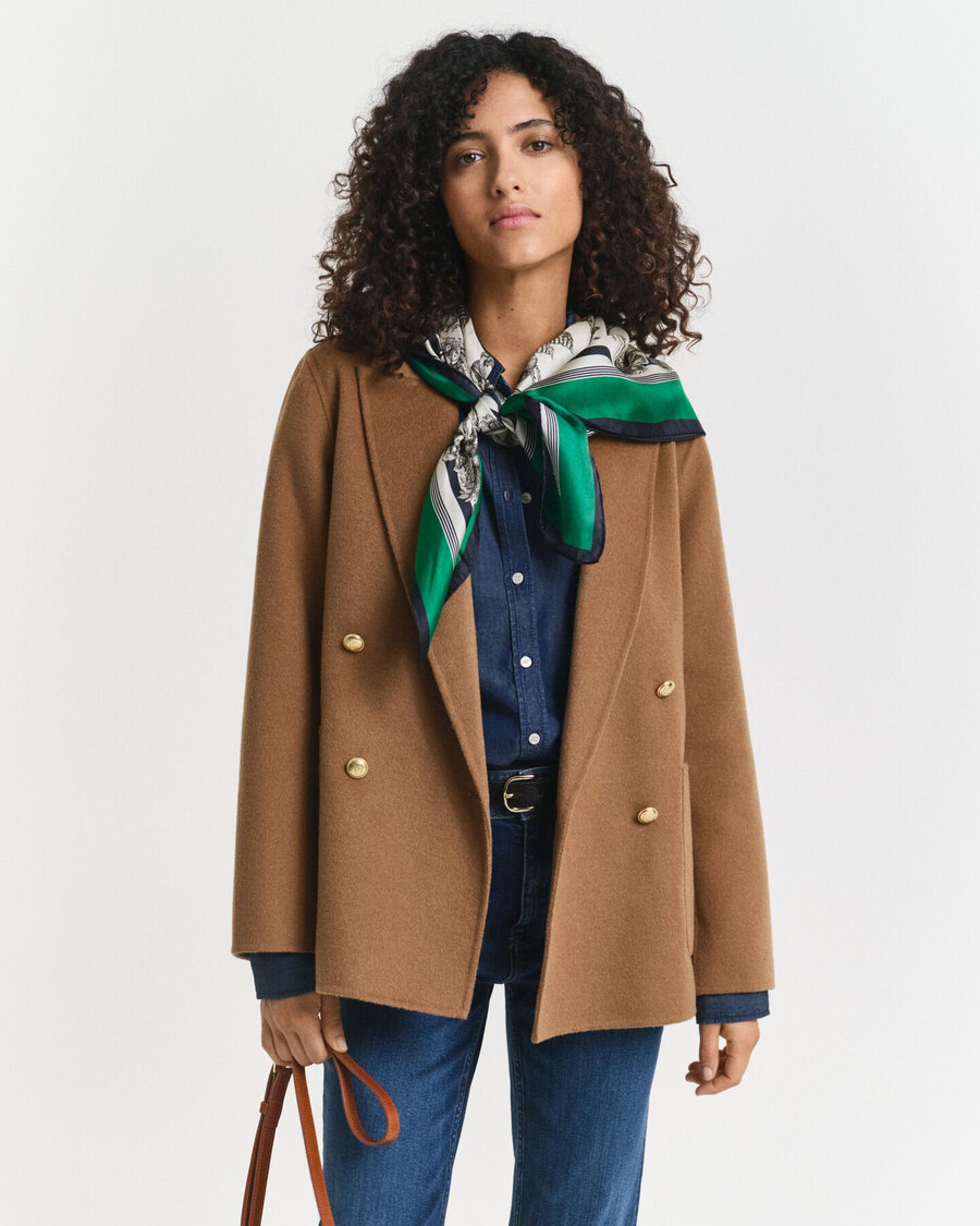 blazer club de corte regular com costura manual - nogueira torrada