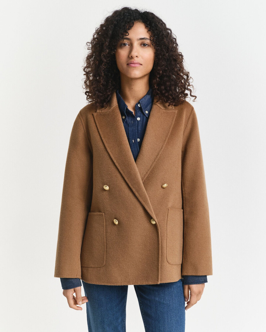 blazer club de corte regular com costura manual - nogueira torrada