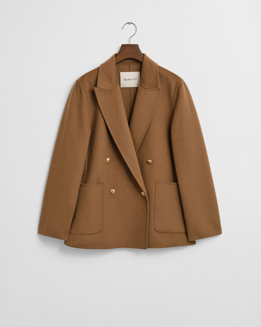 blazer club de corte regular com costura manual - nogueira torrada
