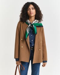 blazer club de corte regular com costura manual - nogueira torrada