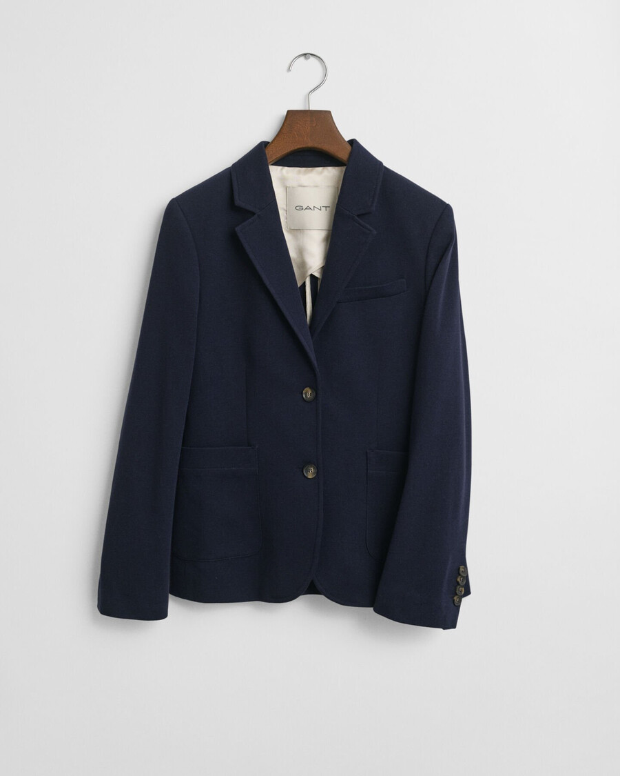 blazer slim fit em piqué - azul noite