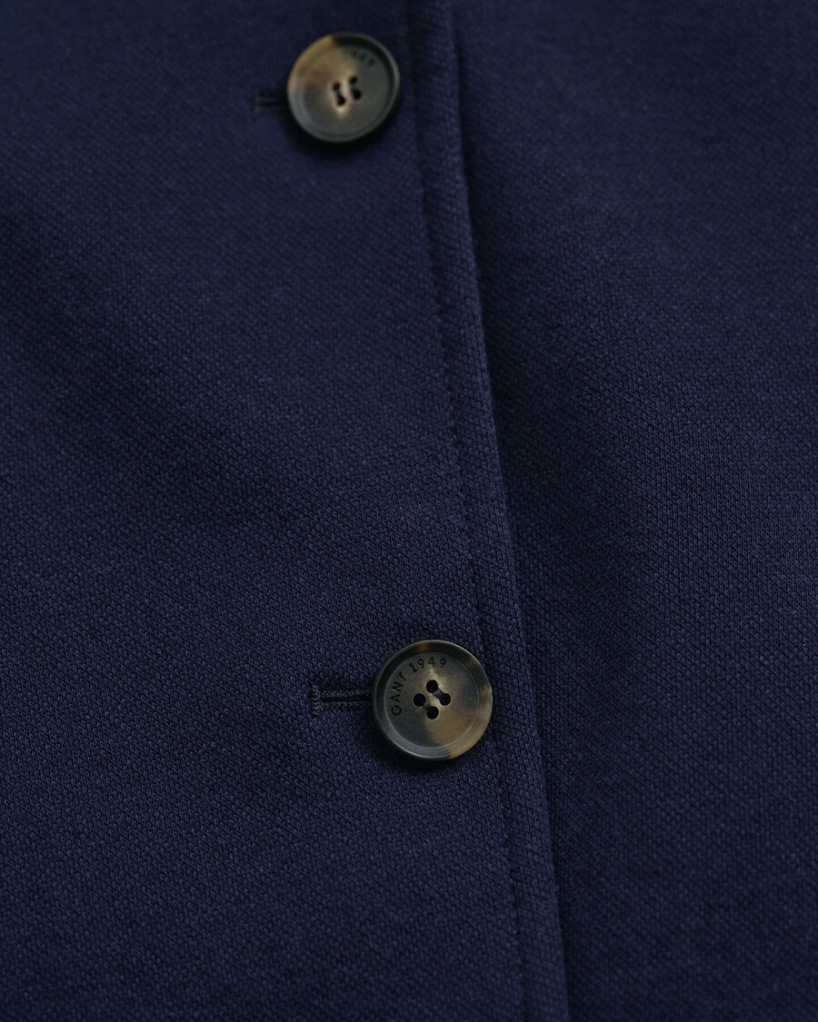 blazer slim fit em piqué - azul noite