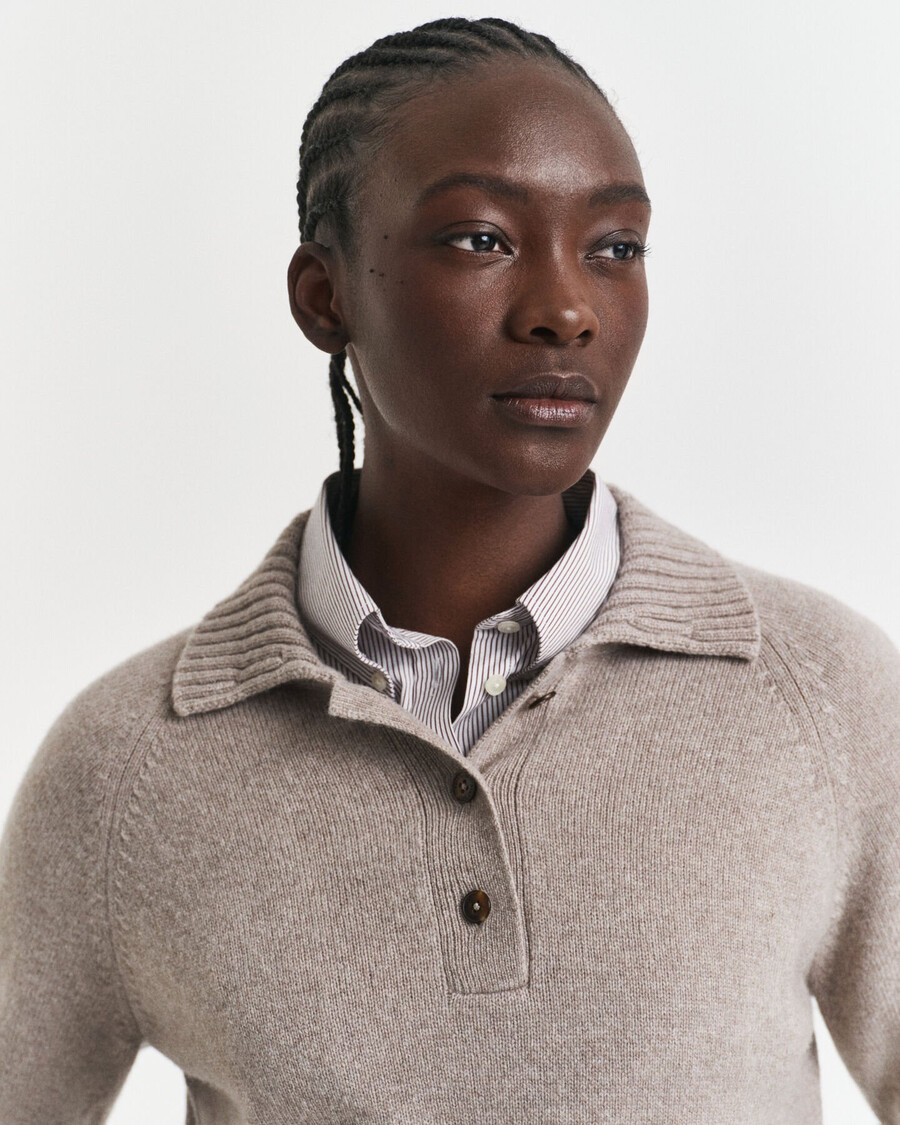 tapete de malha em lã e cashmere - bege taupe