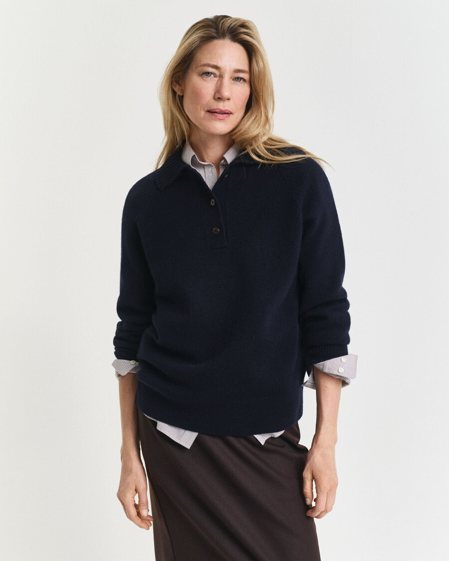 manta de lã e cashmere tricotada - azul noite