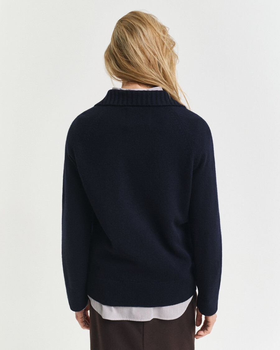 manta de lã e cashmere tricotada - azul noite
