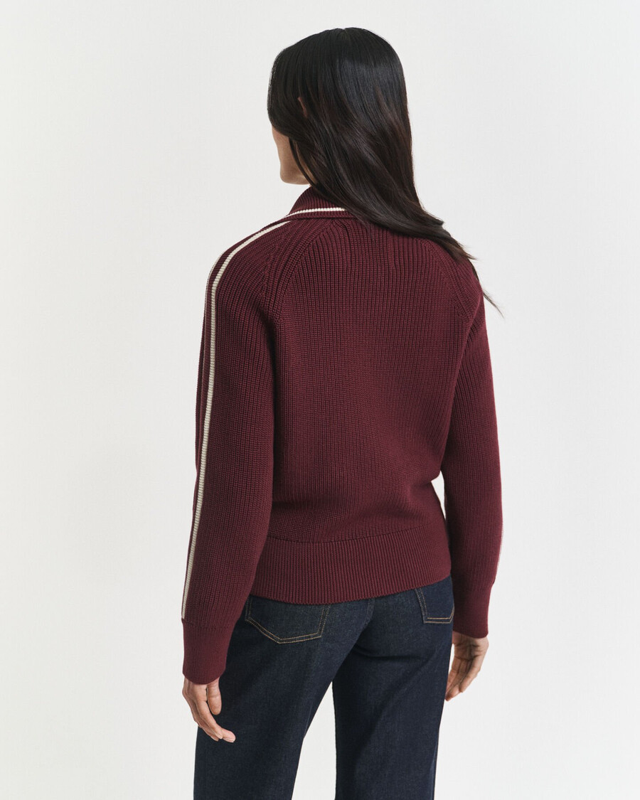 cardigã varsity zip - vinho ameixa