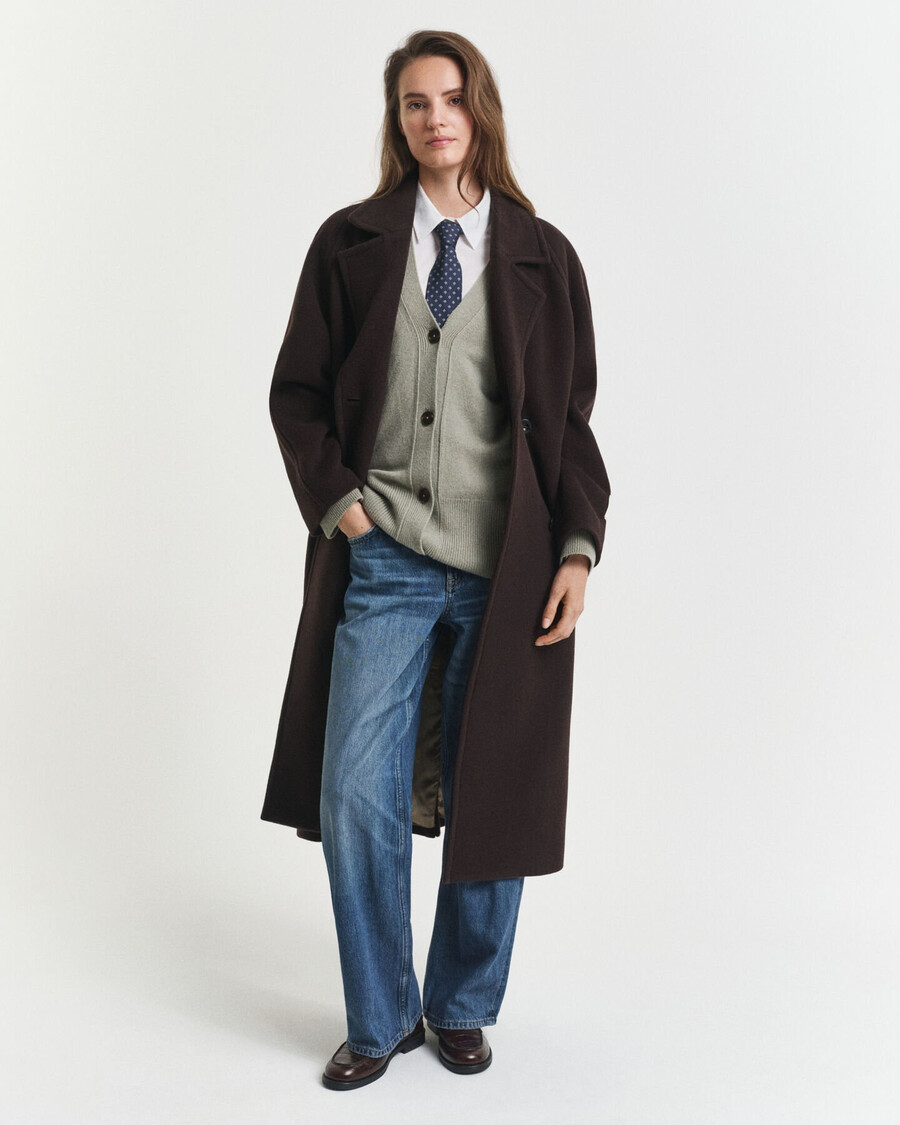 cardigã em mistura de lã e cashmere - verde sálvia desbotado