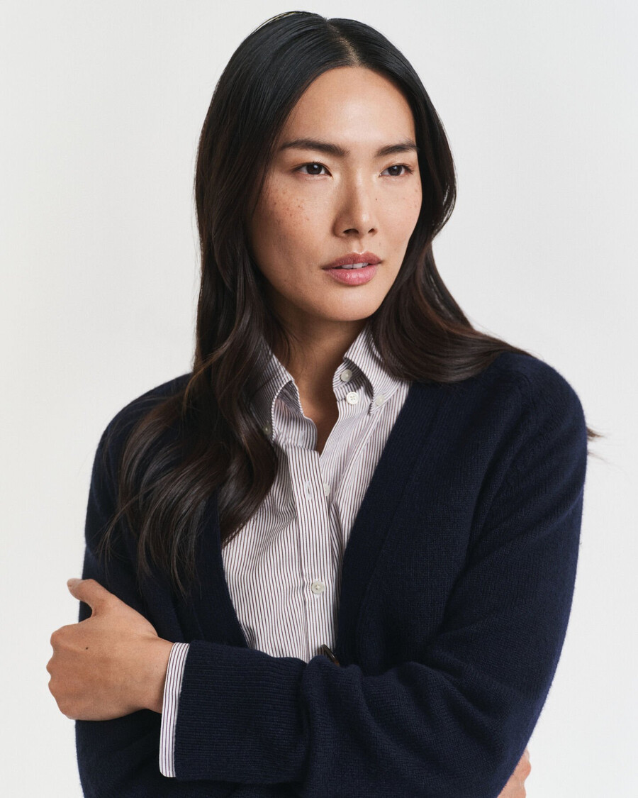 cardigã em mistura de lã e cashmere - azul noite