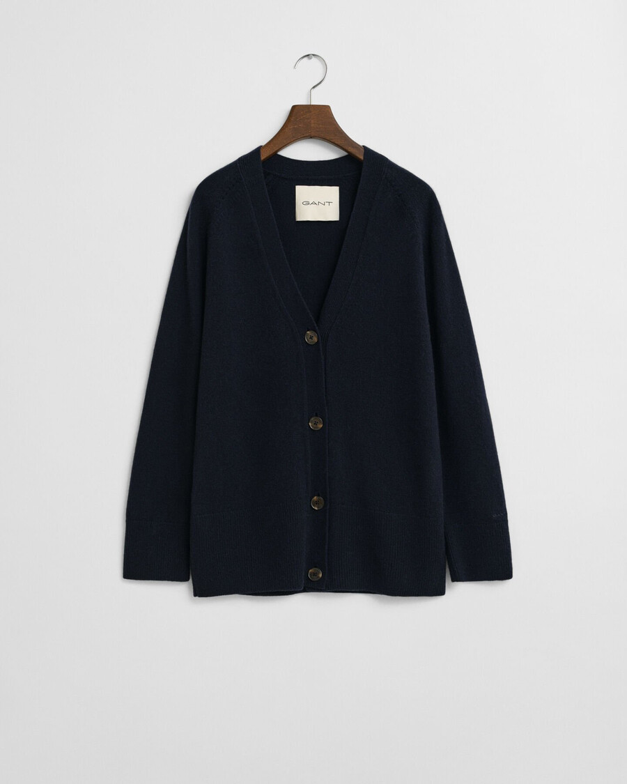 cardigã em mistura de lã e cashmere - azul noite