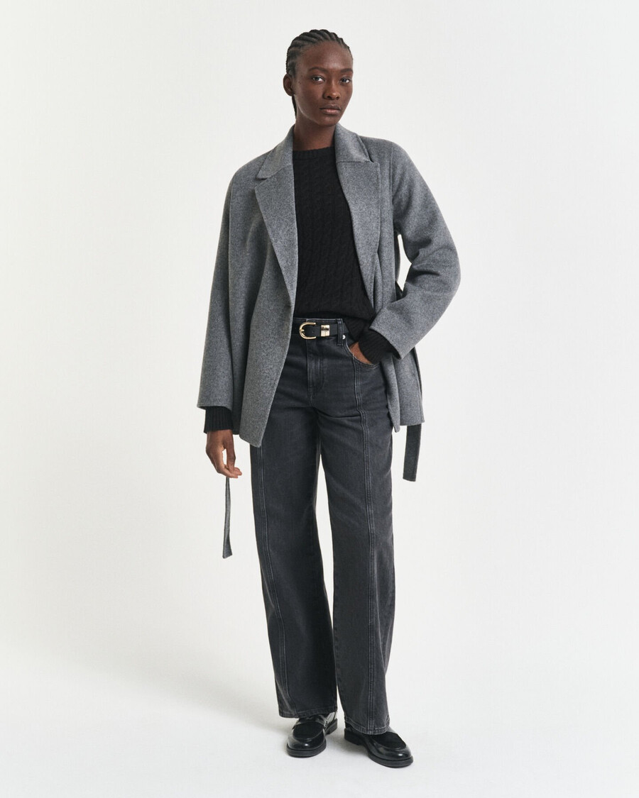 suéter de cashmere com gola redonda em tricô trançado - preto