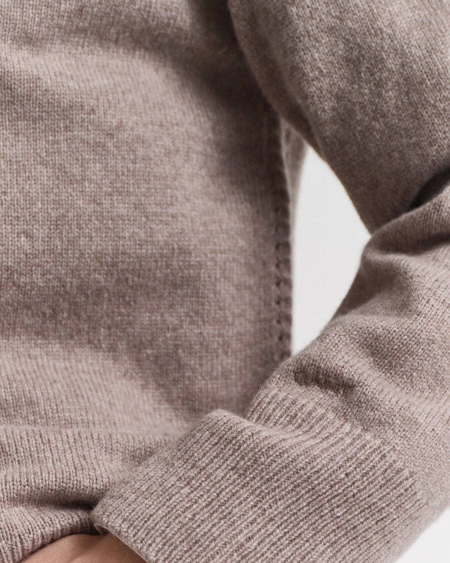 suéter de gola redonda em mistura de lã macia e cashmere - bege taupe