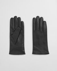 luvas de couro com forro de cashmere - pretas