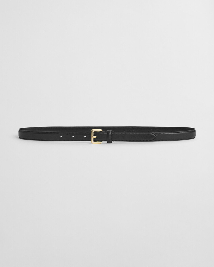 cinto fino de couro - preto