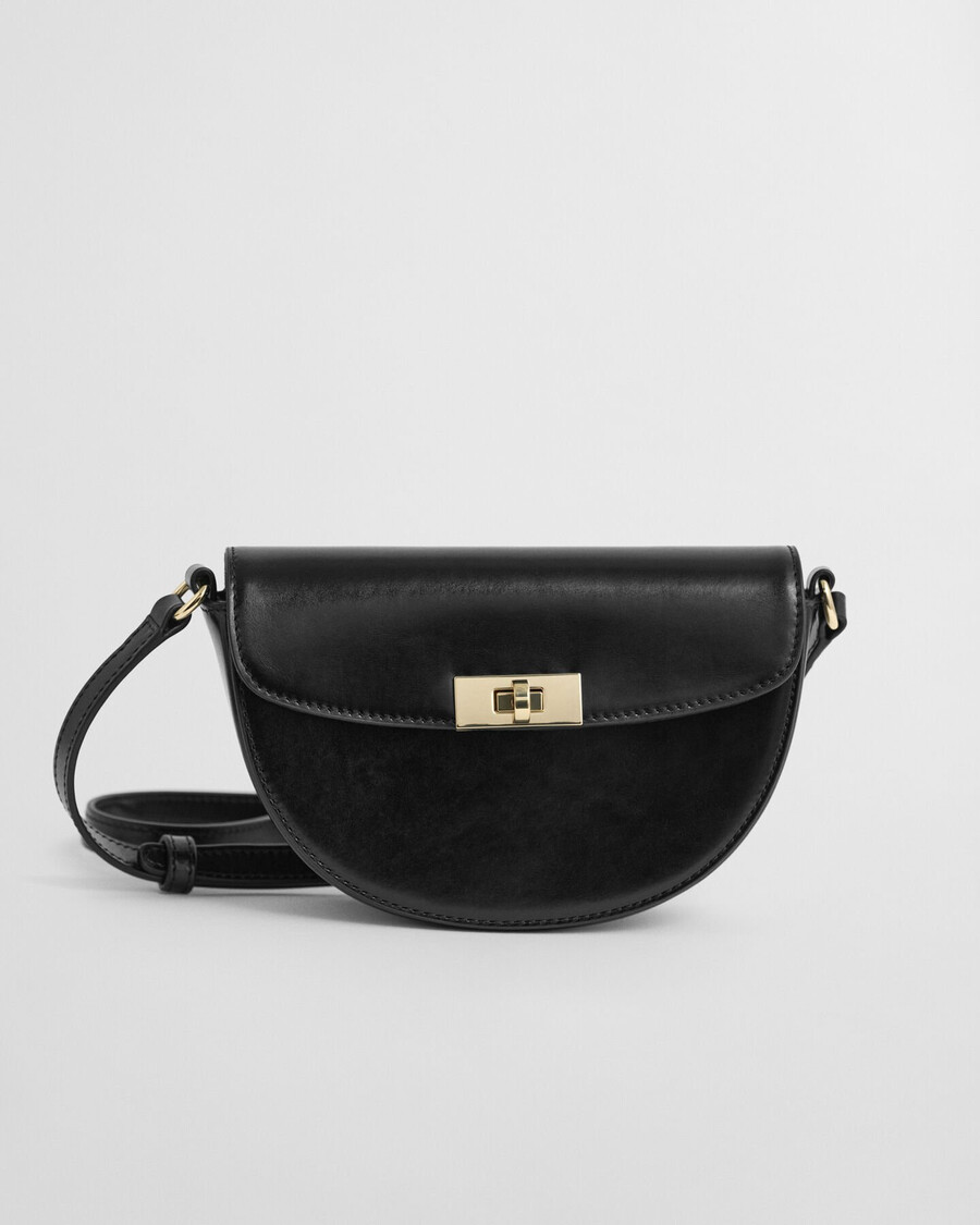 bolsa de ombro em couro - preta