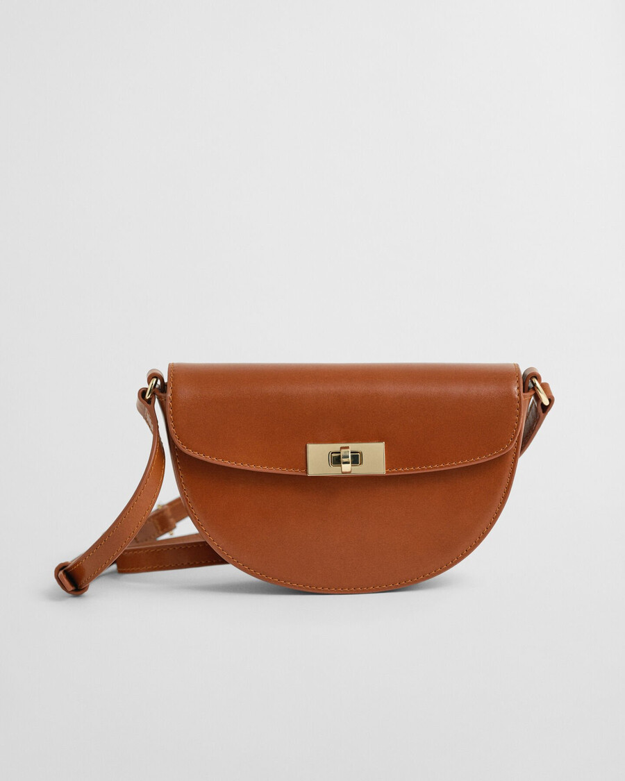 bolsa de ombro em couro - conhaque