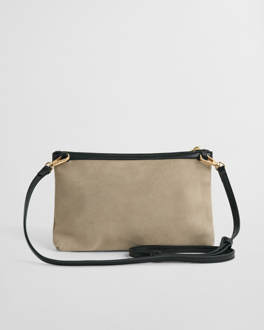 bolsa transversal de camurça - bege taupe