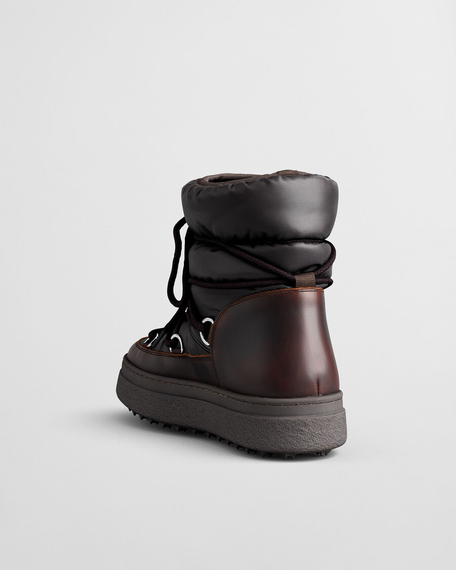 botas de cano médio com cadarço snowhill - marrom escuro