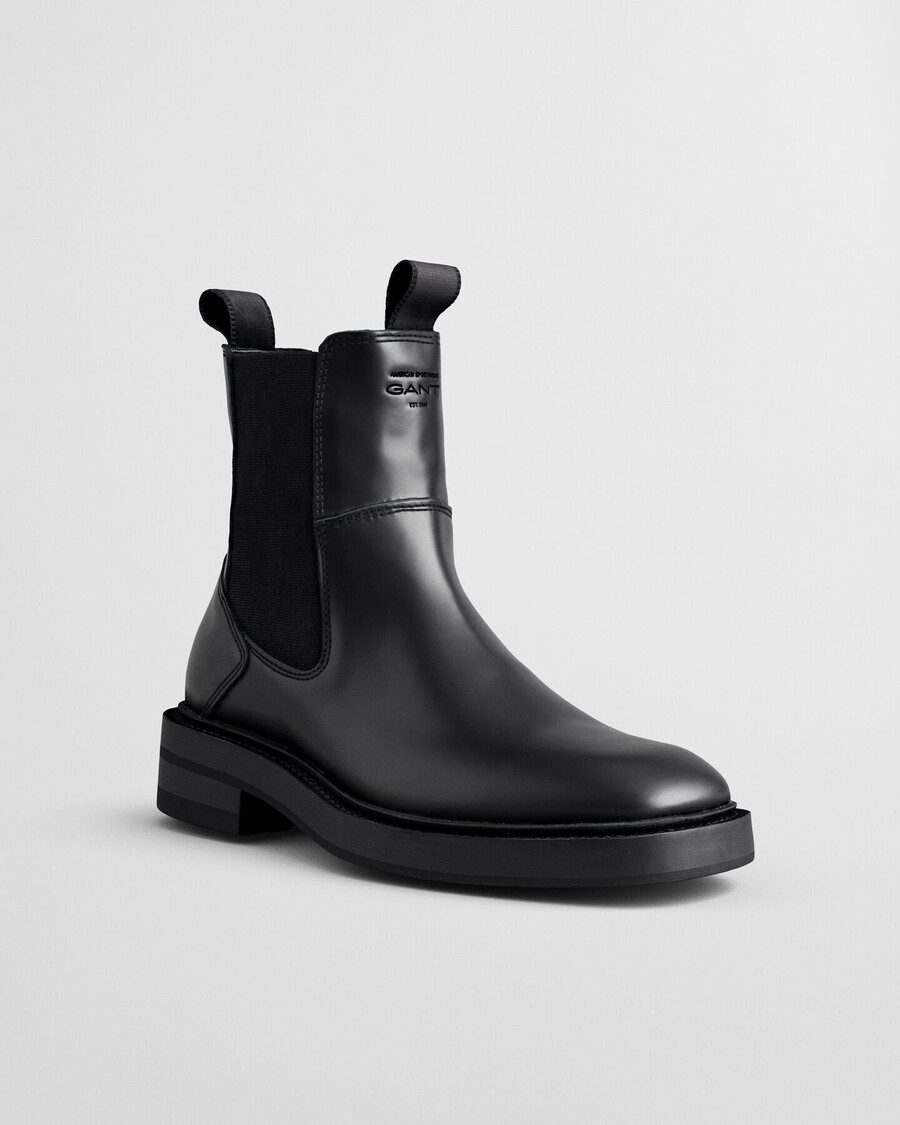 botas de couro fallwi mid - pretas