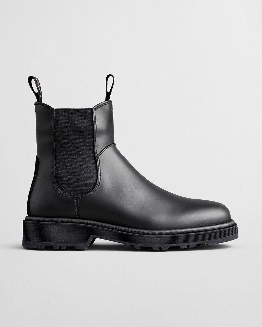 botas chelsea de couro wooltlynne - pretas